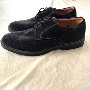 G.H. Bass Patterson Black leather & fabric Derby Shoes lace up SZ 8.5 M NWOT